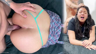 PRIMEIRA VEZ ANAL! – Surpresa anal muito dolorosa com uma bela estudante latina de 18 anos.